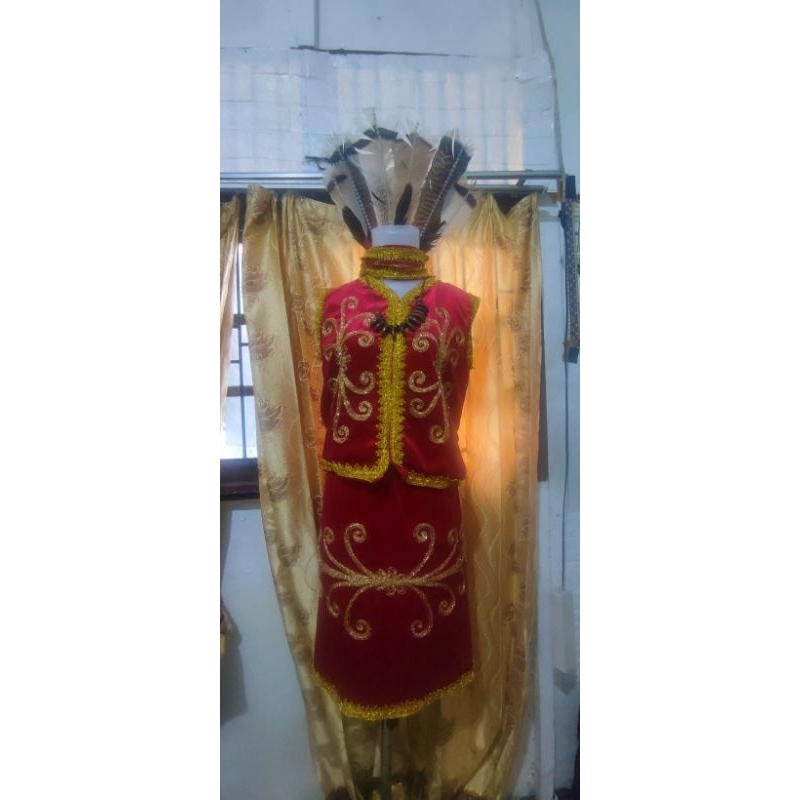 baju adat dayak anak wanita fullset