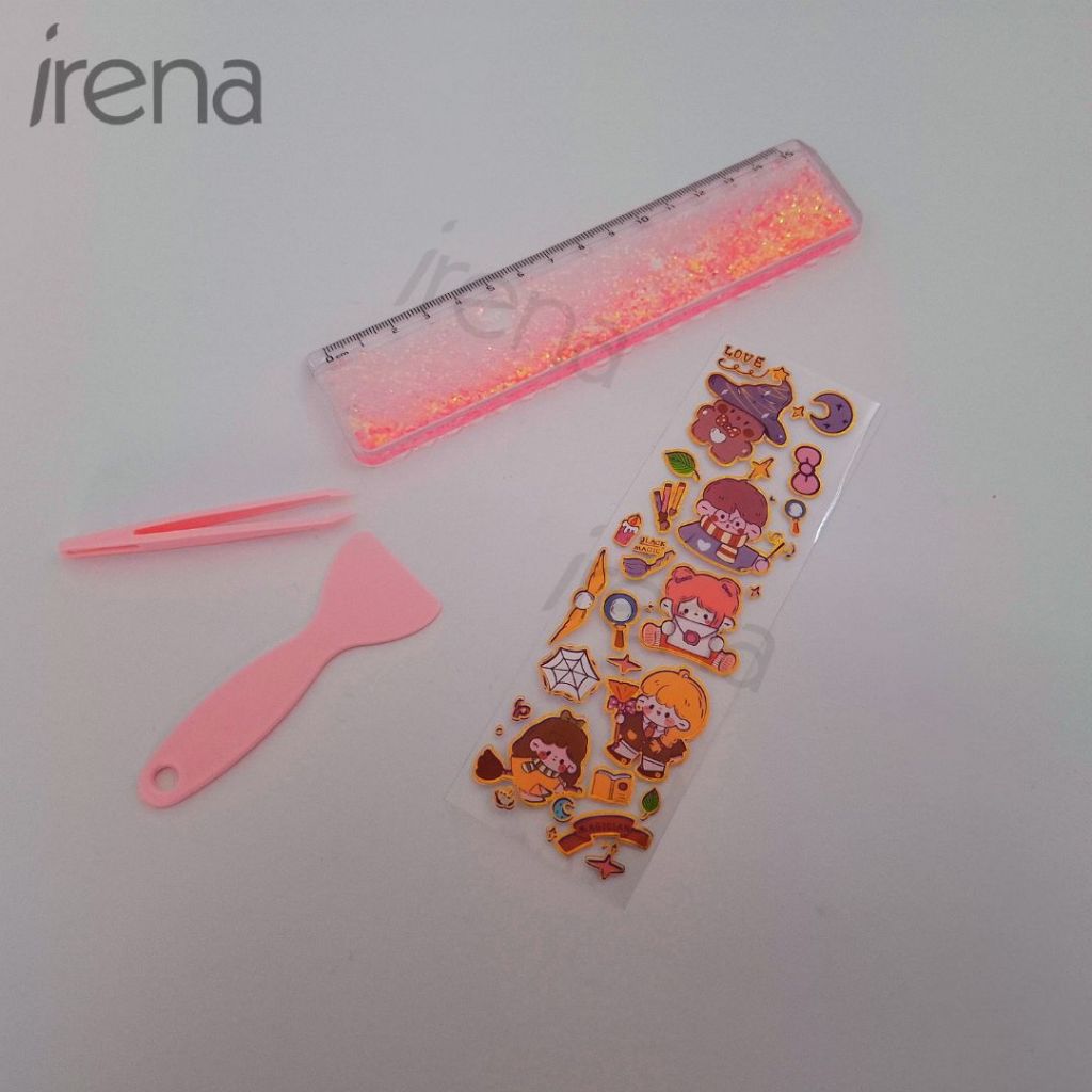 

XPM Penggaris Glitter Stiker Lucu 15cm / Penggaris Karakter Lucu / XPM 3009