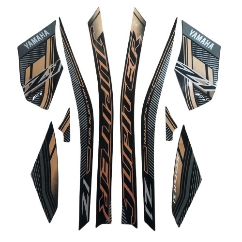 STIKER STRIPING MOTOR JUPITER Z1 2023 FULL HITAM GOLD