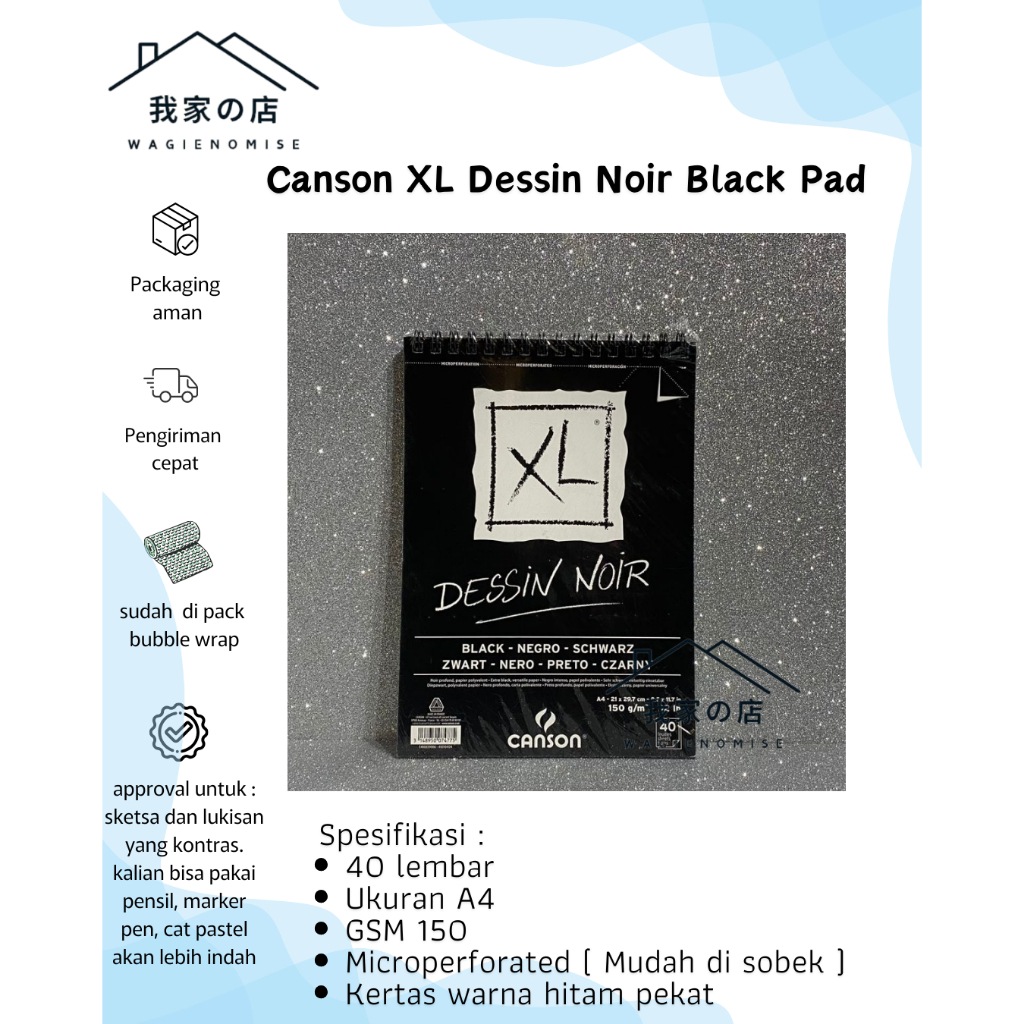 

CANSON XL DESSIN NOIR A3 40 SHEETS
