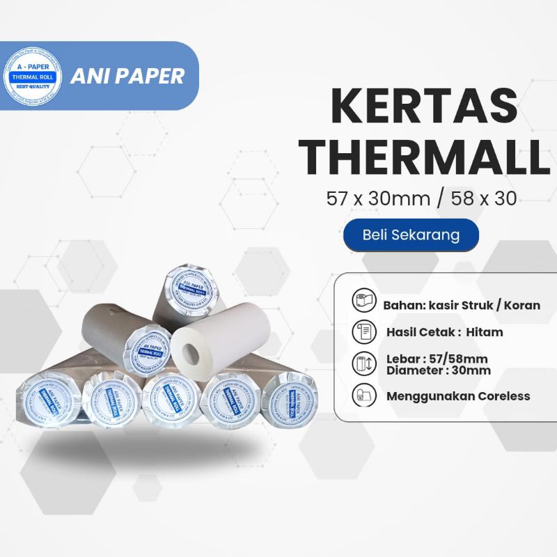 

Kertas thermal 57mmx30mm isi 50roll