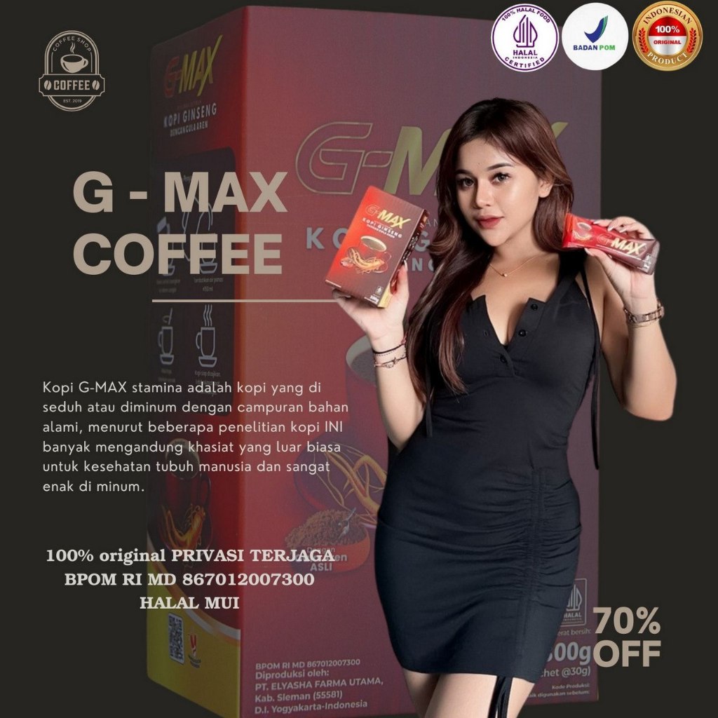 

G-MAX Minuman Kopi Stamina Pria Dewasa Extra Gingseng Original Tahan Lama Awet Bersama Pasangan Minuman kopi 1 BOX 10 Shaset BPOM