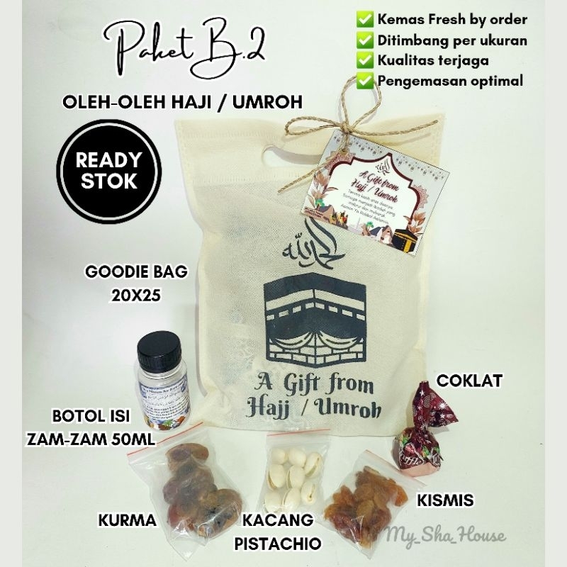 

Paket B2 oleh oleh haji umroh kurma kismis pistachio coklat zam-zam