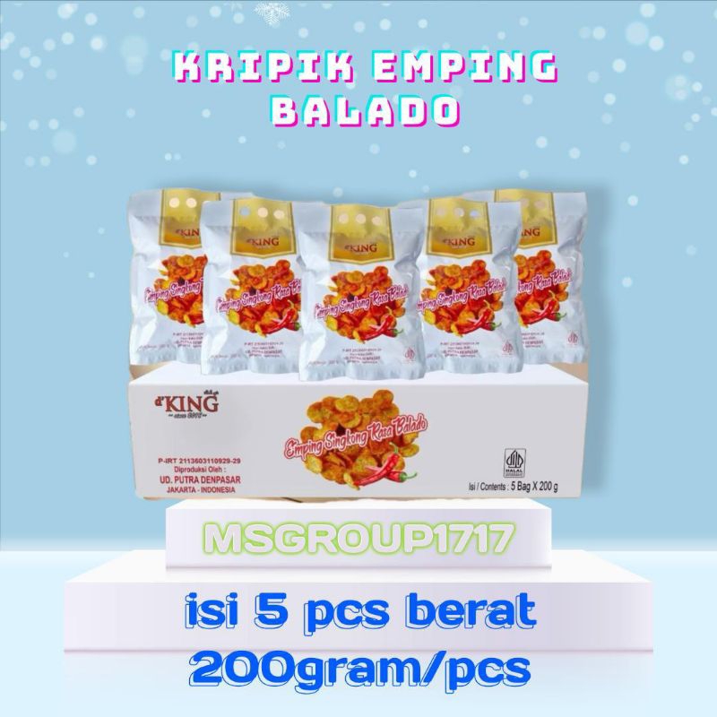 

EMPING BALADO SINGKONG DKING isi 5pcs Berat 200GRAM KRIPIK PEDES