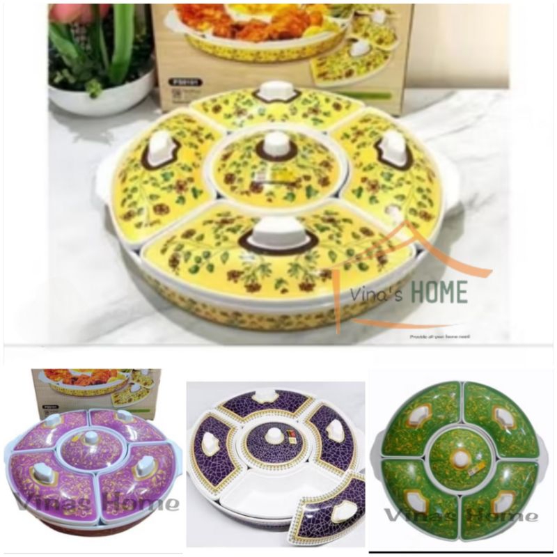 (GARANSI ) Party set Melamin ukuran 14inch Prasmanan putar Golden Dragon melamine  - PS0101MF- Party