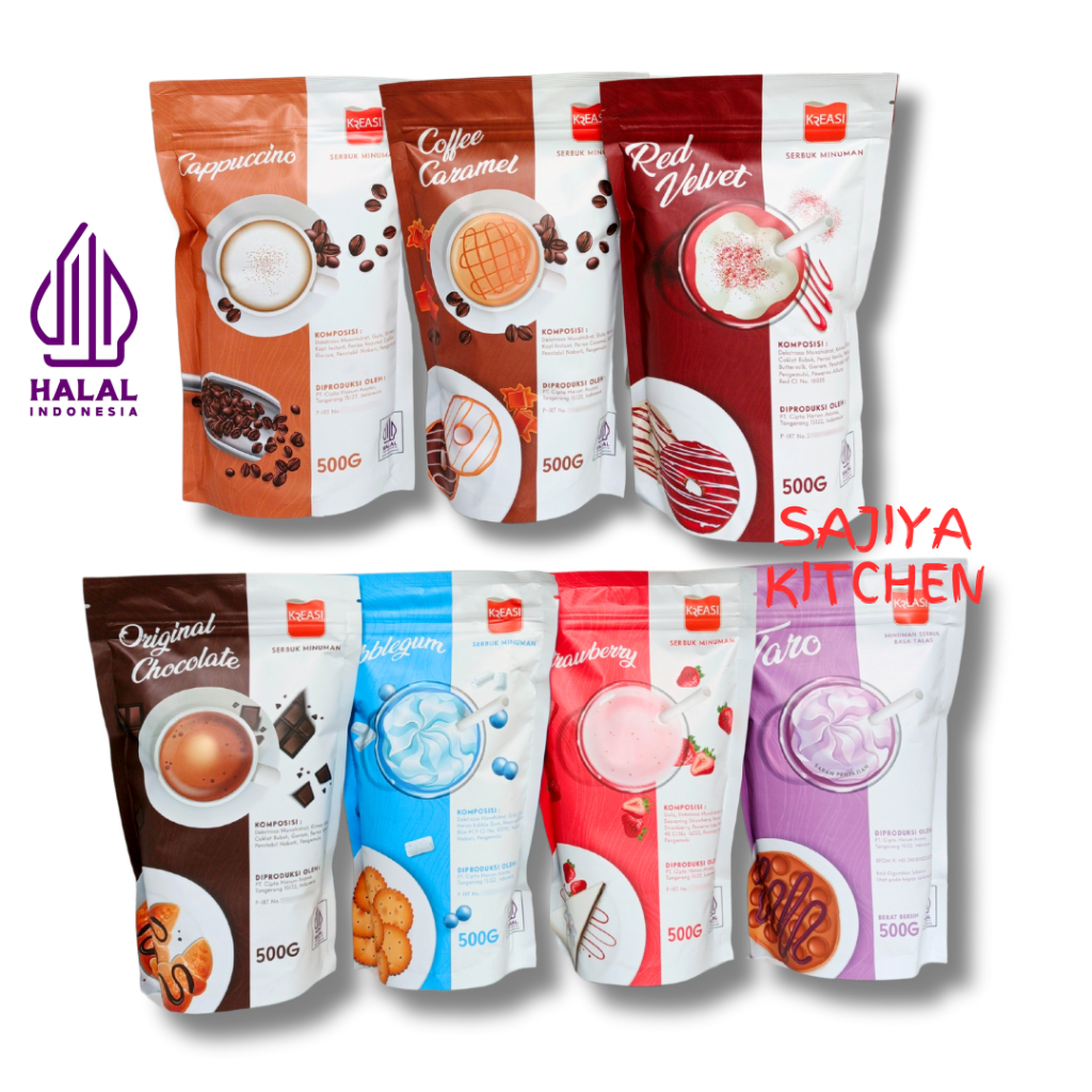 

KREASI Bubuk Minuman Powder Mix Gula 500 gr Aneka Varian Rasa Coffee Caramel, Chocolate, Cappuccino dll