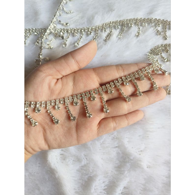 Aksesoris Crystal Renda Rumbai Payet Rangkai Rumbai