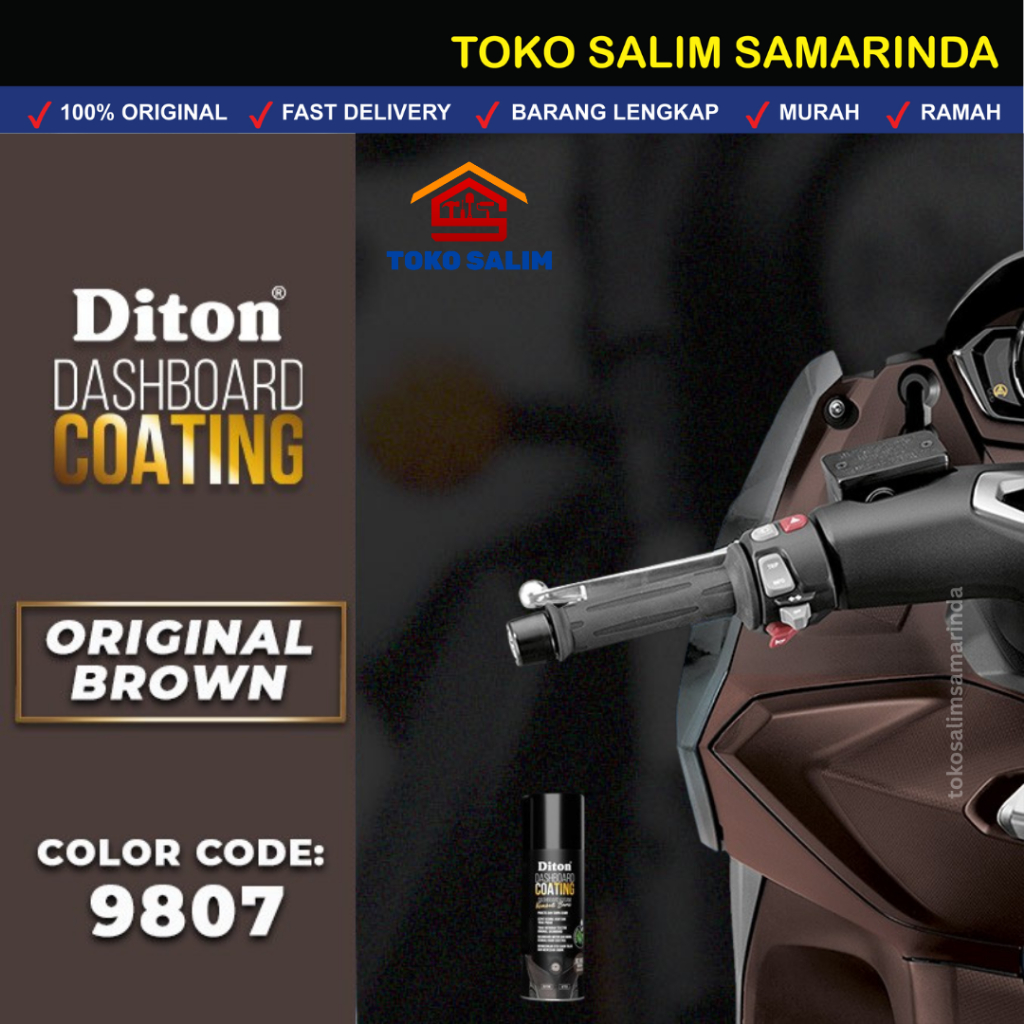 Cat Semprot Pylox Diton Dashboard Coating / Pewarna Body Dasbor - 9807 ORIGINAL BROWN 400ML