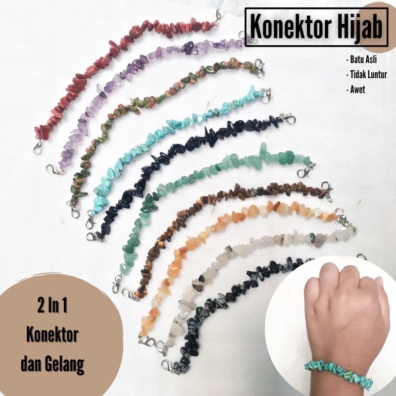 Konektor Hijab Batu dan Gelang Conector Mask Hijab Konektor Hijab Masker Kalung / Konektor Masker Ba