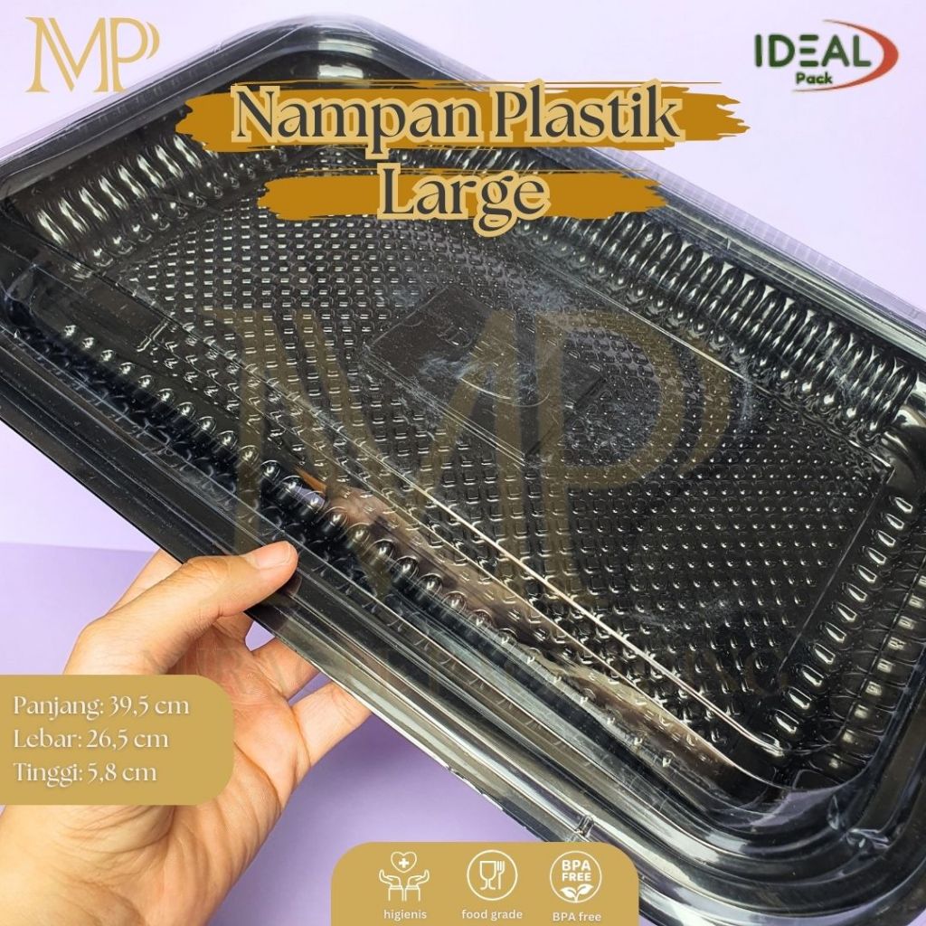 Mika Nampan Plastik Besar L IDEAL / Tray Nampan Plastik / Mika Kue Hantaran 10 pcs + tutup
