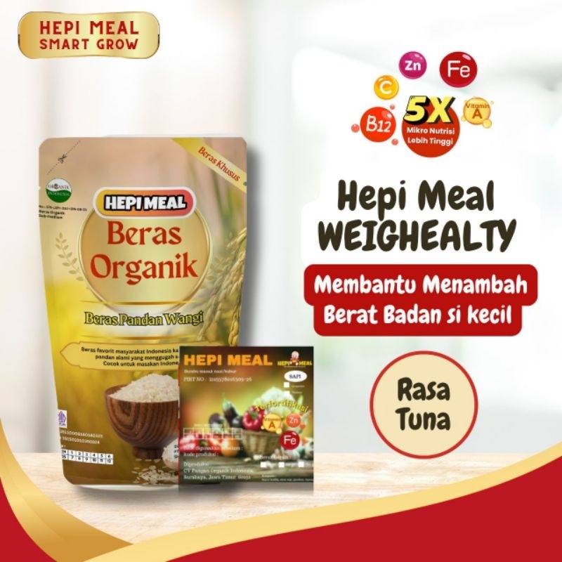 

HEPI MEAL Smart Glow Bubur / Nasi Tim Homemade Fortifikasi WEIGHEALTY Ikan Tuna