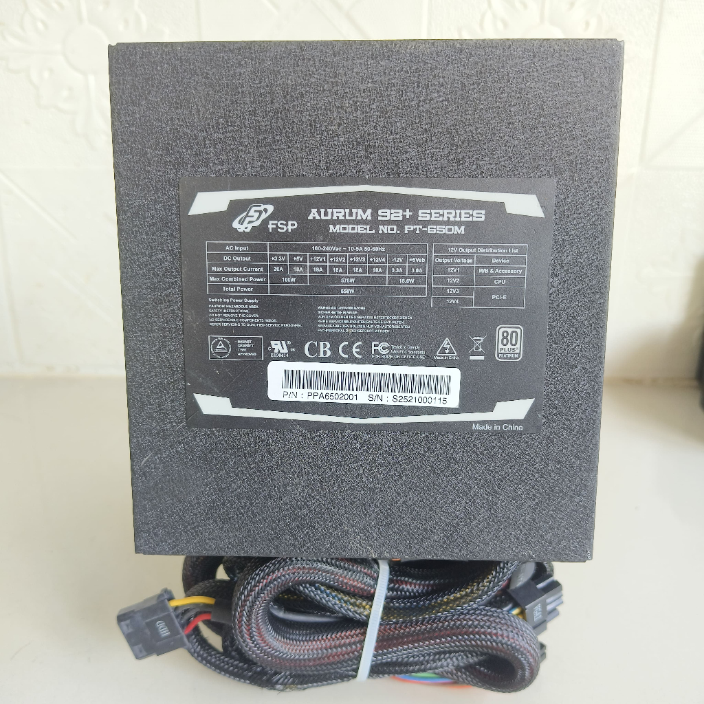 PSU GAMING FSP AURUM 650W 80+ PLATINUM MODULAR POWER SUPPLY