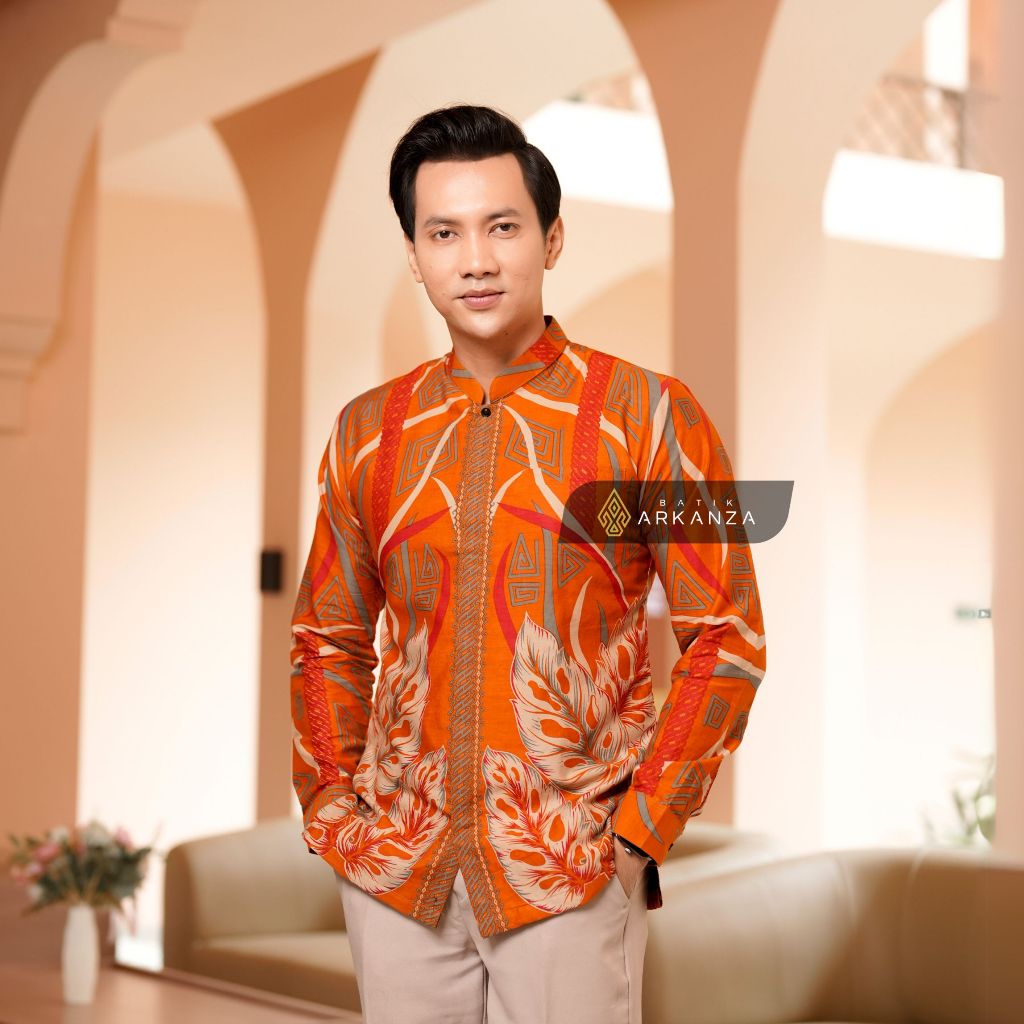 BATIK ARKANZA Kemeja Batik Koko Motif DWI HANDARU Slimfit Lengan Panjang
