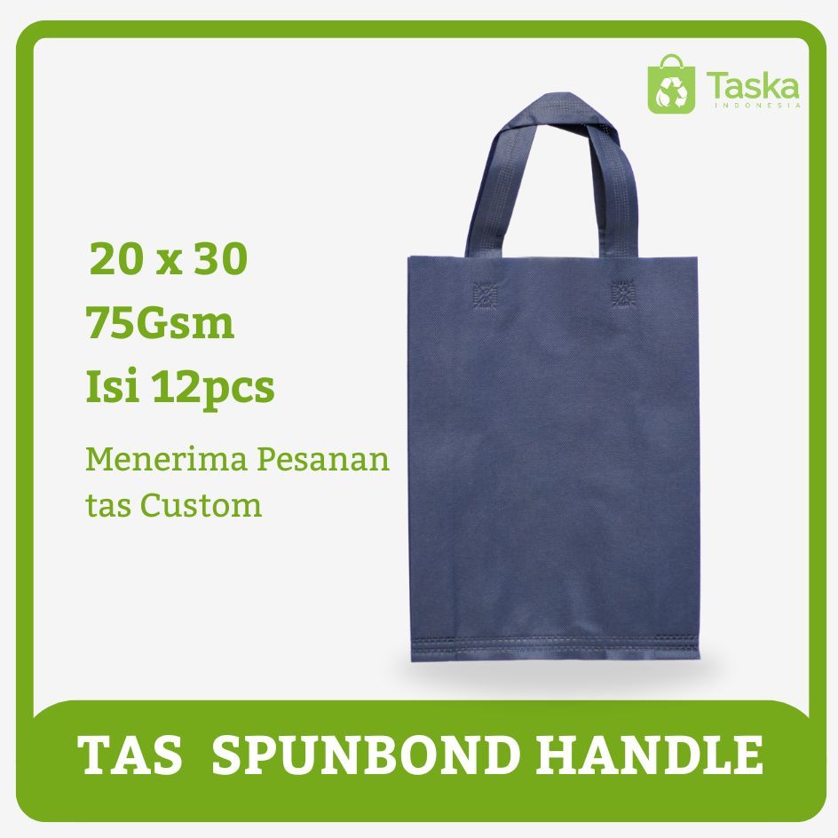 

Taska - (isi 12) GOODIE BAG SPUNBOND HANDLE 20x30 LUSINAN Warna Biru Dongker Tas Grosir