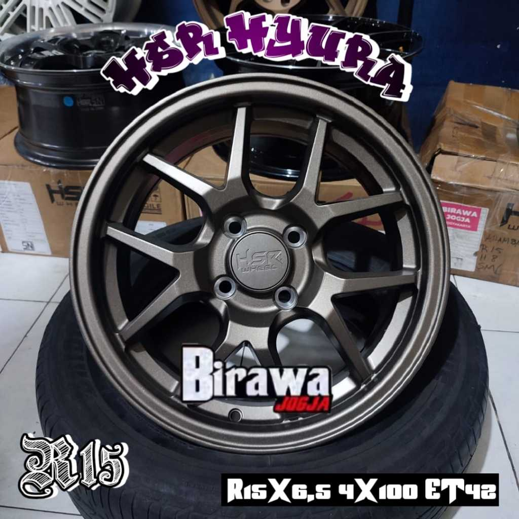 Hyura velg racing untuk mobil Raize,vios,calya,yaris,corona,sedan city,civic,lancer dll HSR Ring 15 