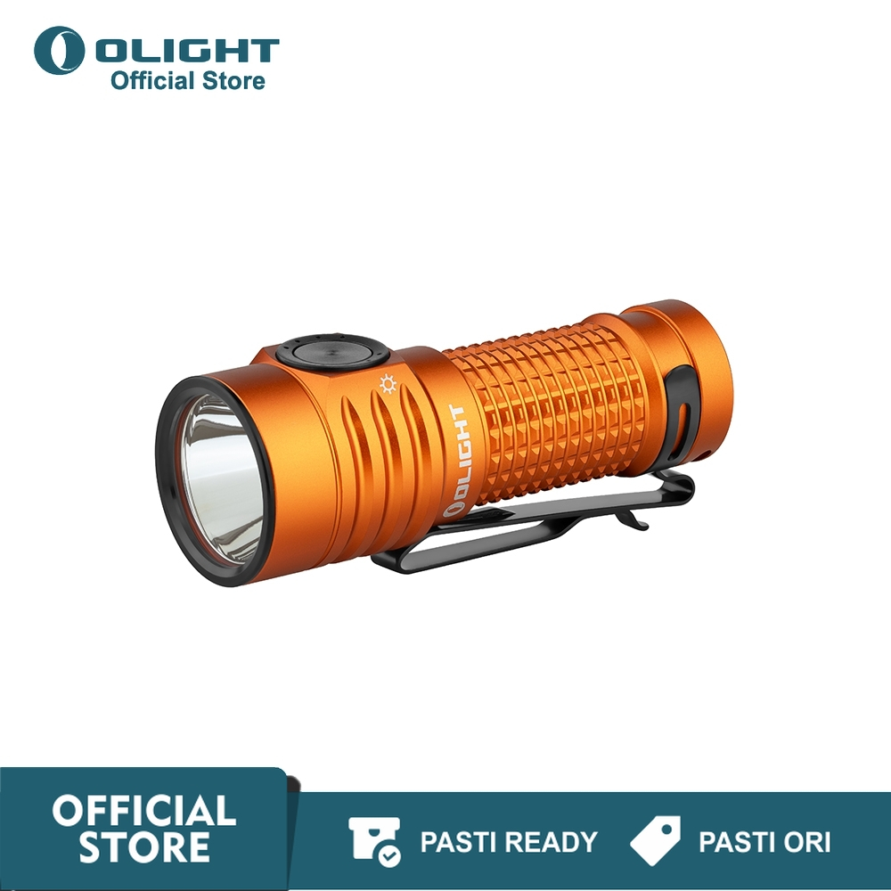 OLIGHT Baton Turbo Orange Rechargeable Flashlight Senter Mini LED 1000 Lumens