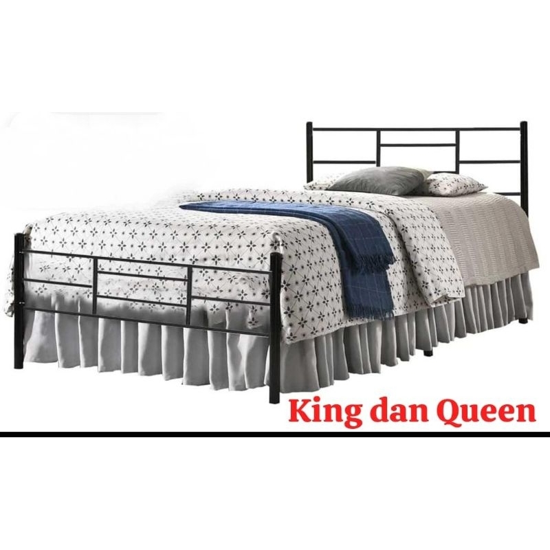 Ranjang Besi / Tempat Tidur Besi / Divan Sandaran Besi / Ranjang Kasur Besi 160 x 200 & 180 x 200