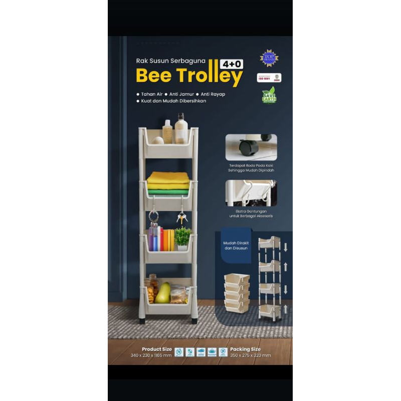 Rak susun serbaguna napolly susun 3+1