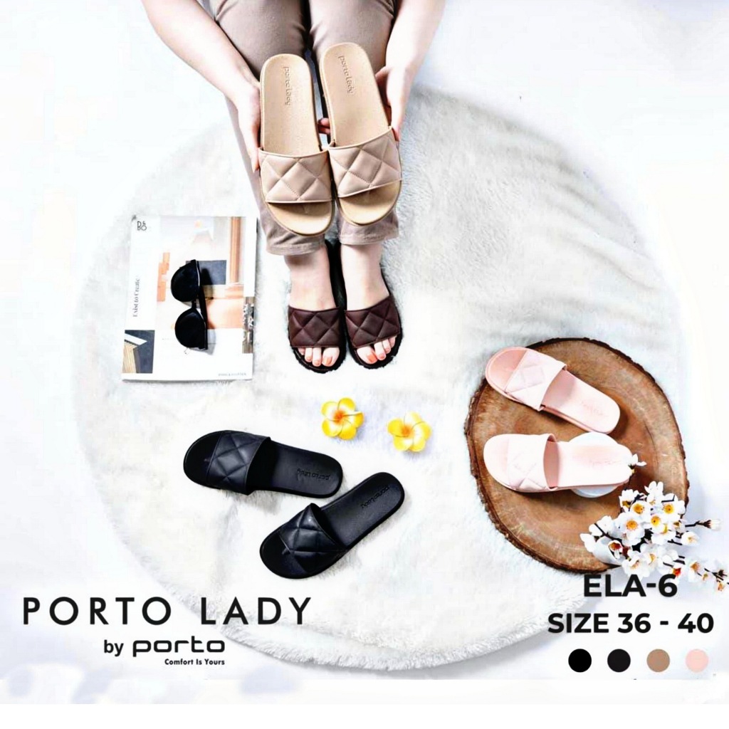 Sandal Selop PORTO LADY Wanita/Remaja ELA-6, Sendal Cewek Karet Jelly Wanita Kekinian