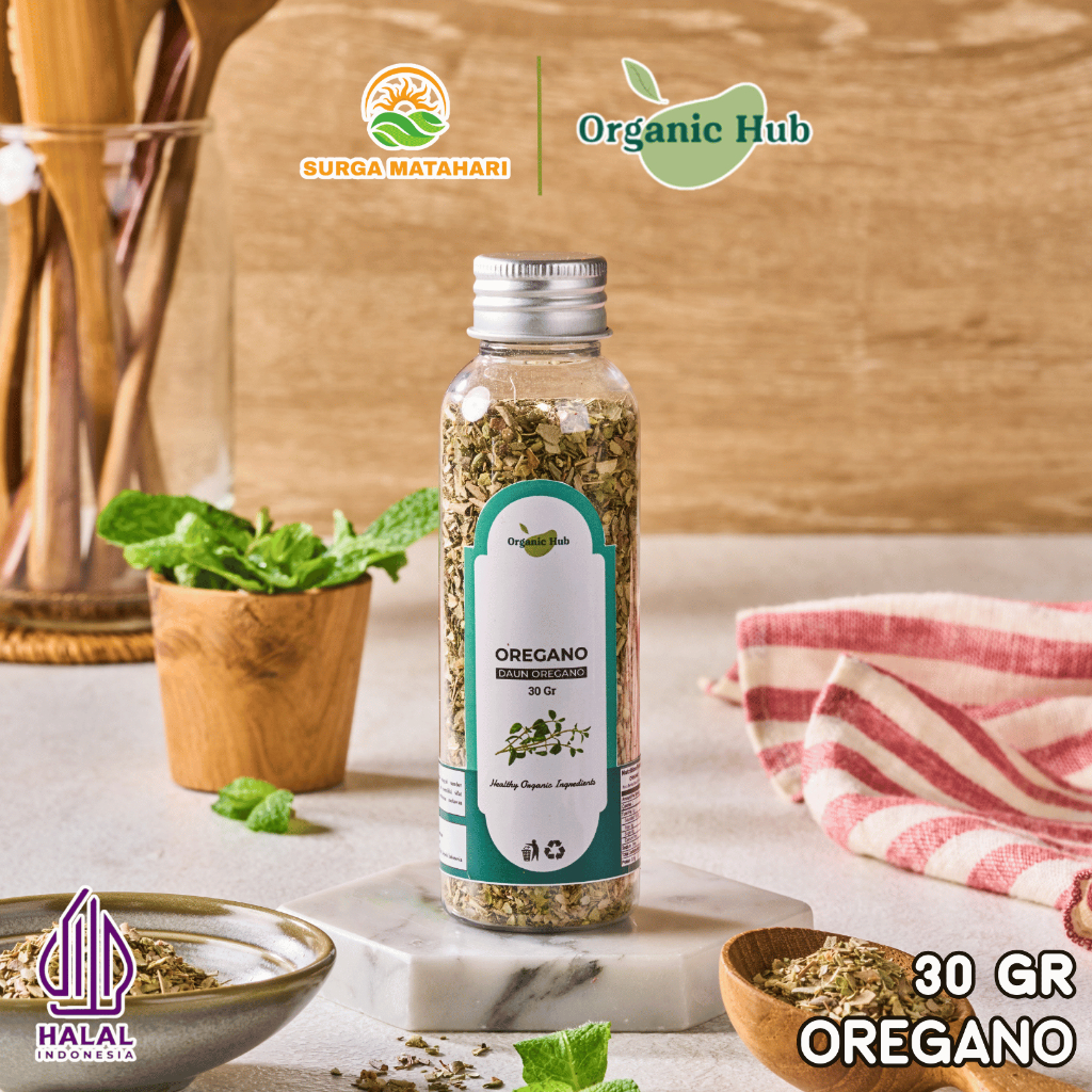 

Organic Hub Oregano Kering Bumbu Dapur Daun Origano Bubuk Premium Quality 100% Rempah 30 gr