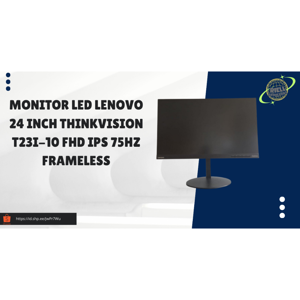 Monitor LED Lenovo 24 INCH ThinkVision T24i-10 FHD IPS 75Hz FRAMELESS
