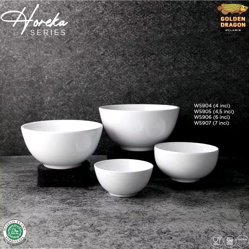 Mangkok Sup Melamin Horeka Golden Dragon (W5904)(W5905)(W5906)(W5907) Hitam Putih