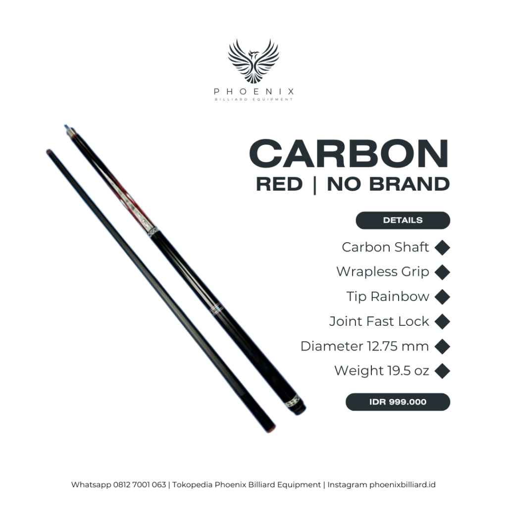 Stick Billiard Carbon Red No Brand / Stick Billiard Carbon