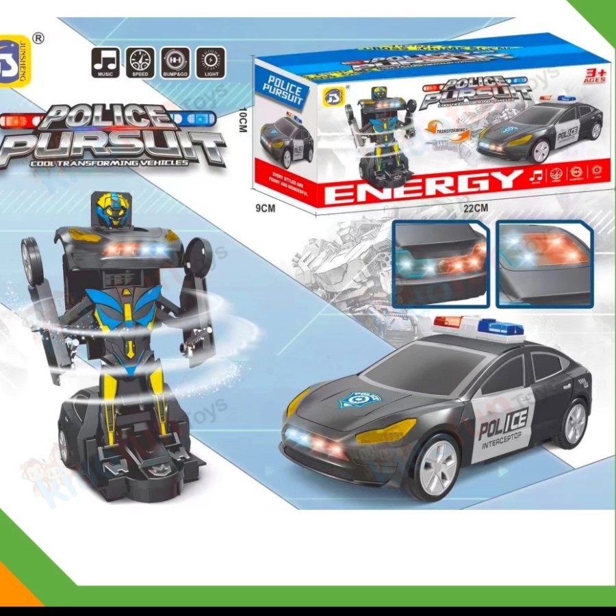 Mainan Anak Robot Transformers Deformation 2in1 Polisi 9932 Police