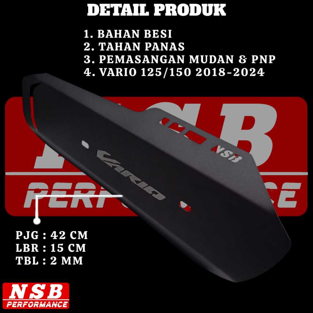 Cover Tameng Knalpot Tutup Knalpot Honda Vario 125/150 NSB Bahan Besi Dan Akrilik Tutup Knalpot