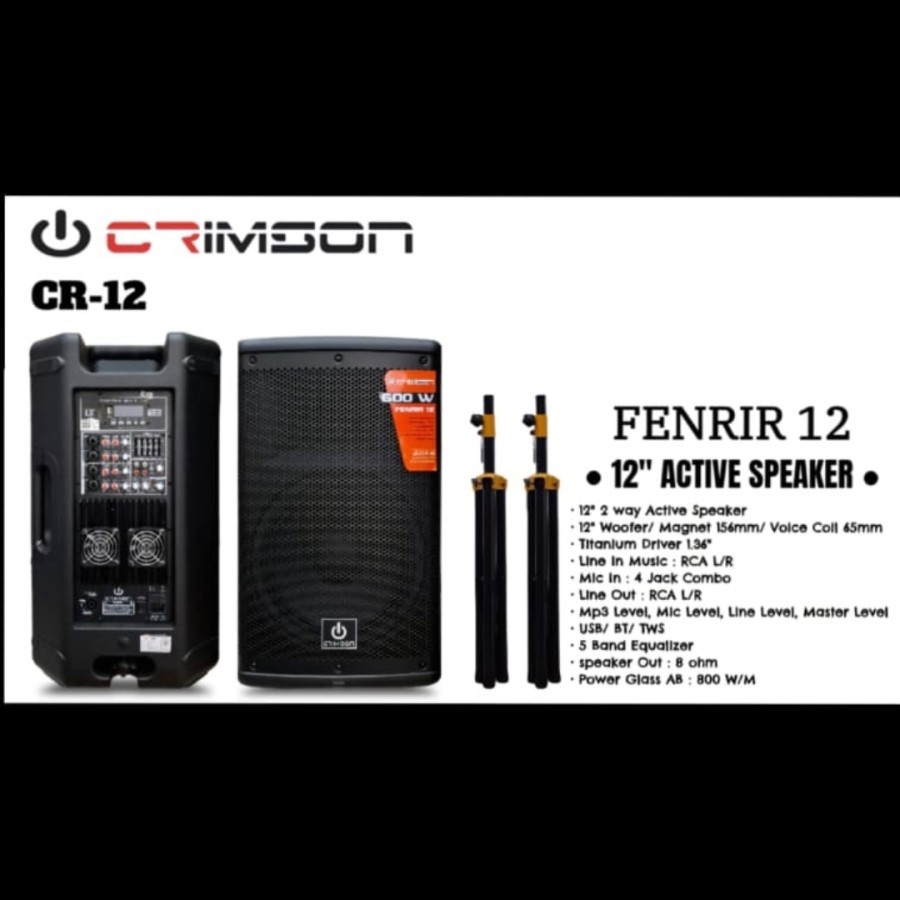Speaker Aktif CRIMSON FENRIR 12 Inch Crimson CR12 Original TERLARIS