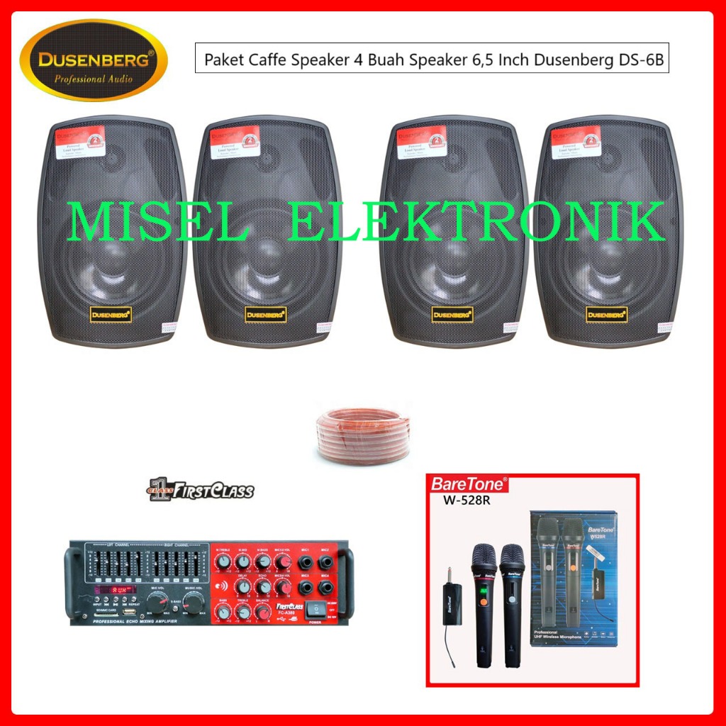Paket Caffe Speaker Pasif 6 Inch DusenBerg DS6B Power Amplifier FirstClass