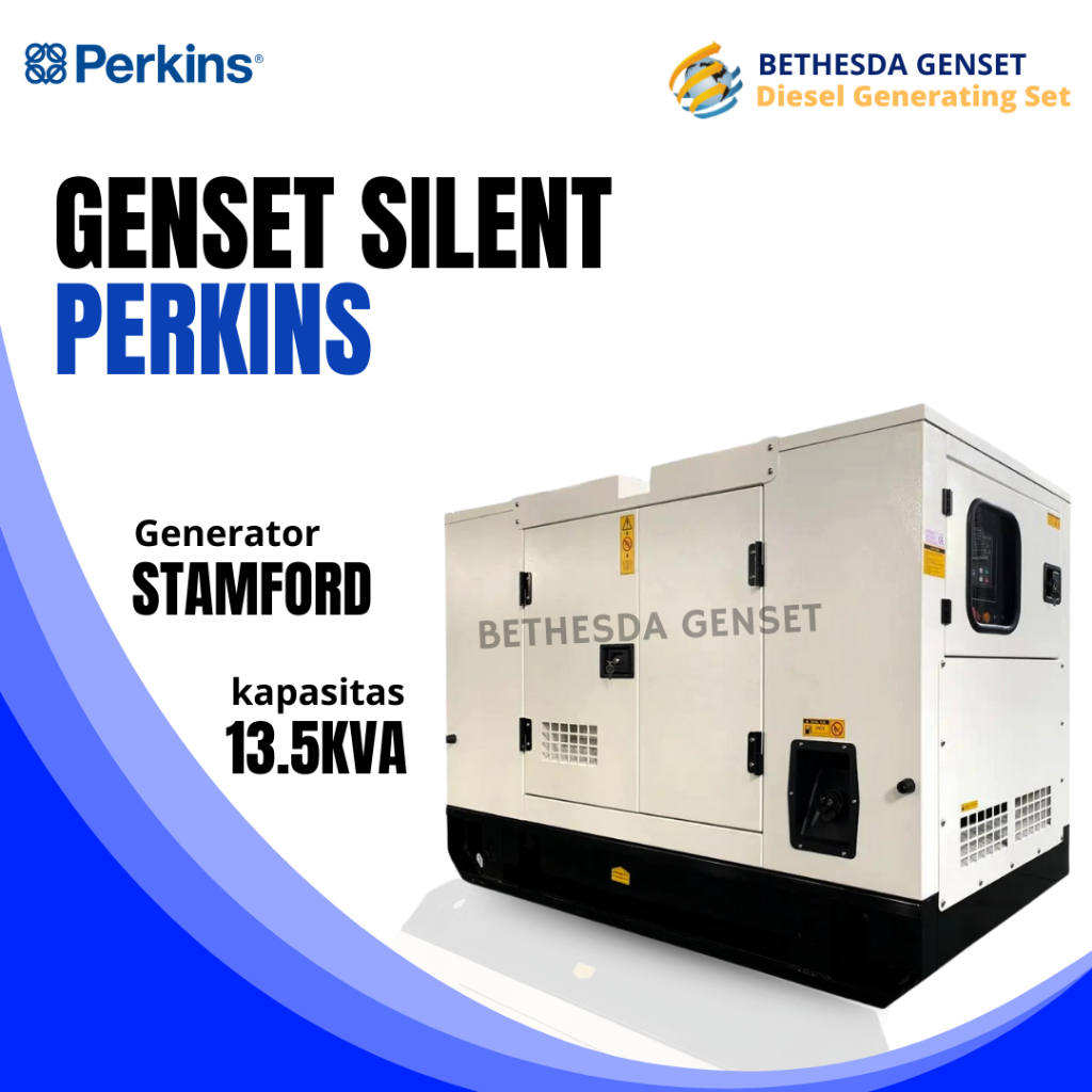 Genset Perkins 15 Kva Silent 3 Phase Silent 15 Kva 12 kw