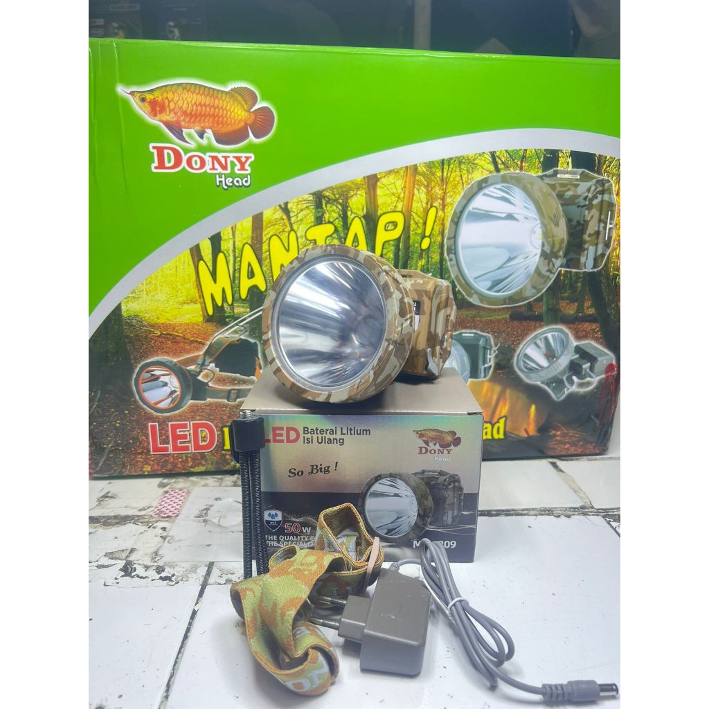 COD~Senter kepala Cas DONY MS 309 SOBIG 50Wat Jarak Cahaya 1500Meter / HeadLamp Dony  50W Qled Led t