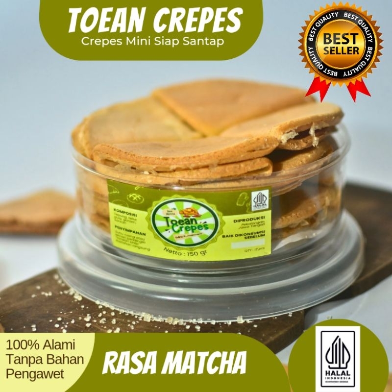 

CREPES MATCHA | Makanan Ringan - Cemilan - Kue Kering - Crepes/Semprong - Rasa Selai Greentea Matcha