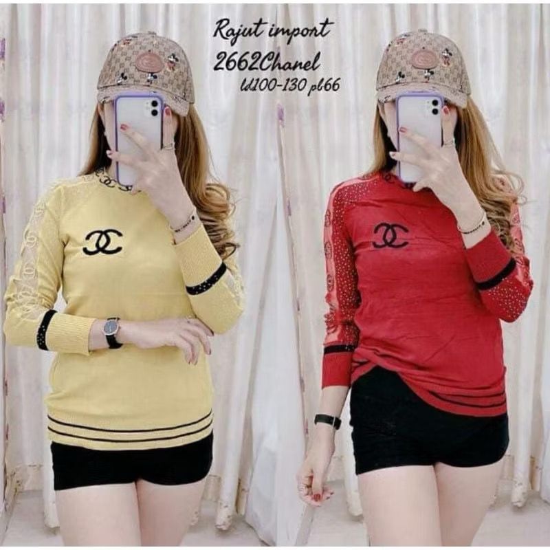 Atasan Rajut wanita import Gc / Lv rajut 2662