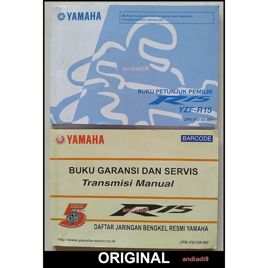 BUKU PETUNJUK PEMILIK GARANSI DAN SERVIS TRANSMISI MANUAL SEPEDA MOTOR YAMAHA R15 YZF-R15 2014 ORIGI