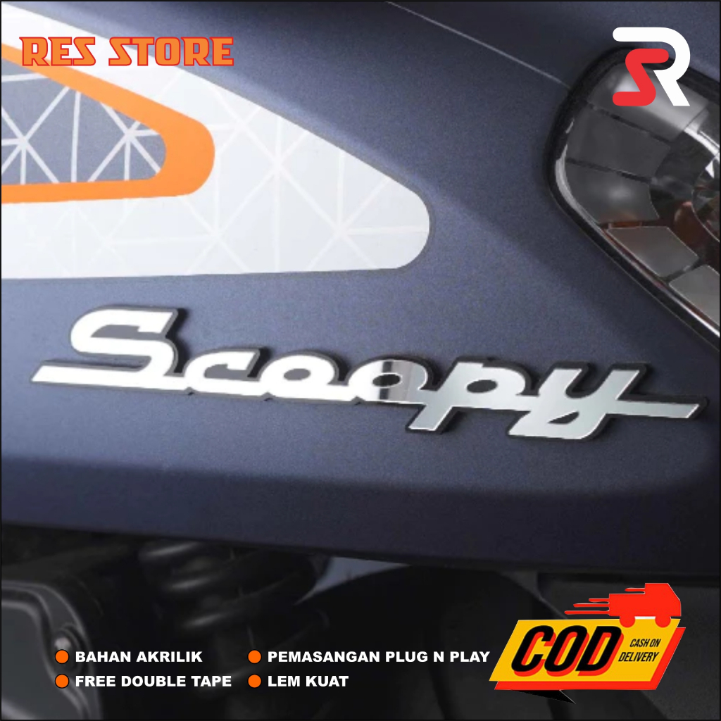 Emblem SCOOPY Logo Scoopy Tulisan Scoopy Timbul 3D Stiker timbul SCOOPY 2018 SCOOPY 2021 SCOOPY KARB