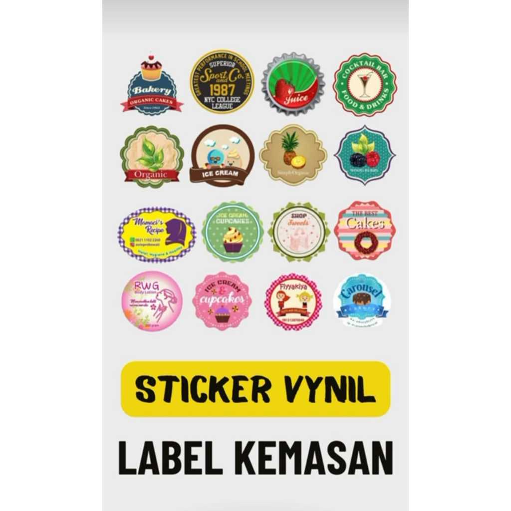 

Print Sticker Label Vinyl A3+ & Kiss Cut - Cetak Stiker Logo Custom Murah per lembar