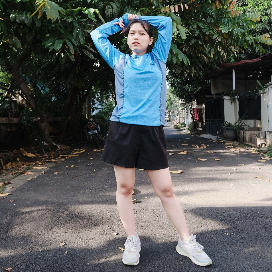 Baselayer Hoodie Outdoor Wanita Irco Lengan Panjang Manset Kaos Thumbhole Olahraga Hiking Quickdry