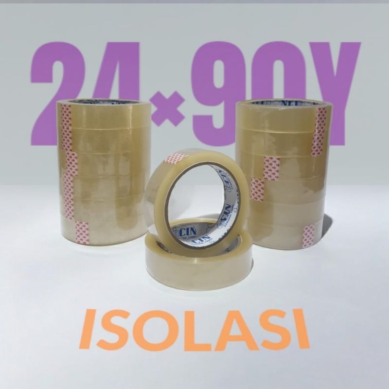 

lakban bening 1 inch isi 6pc 90yd 24mmx90yd isi 6pc