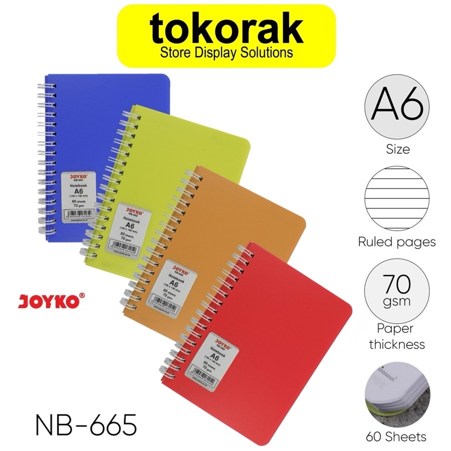 

NOTEBOOK A6 SPIRAL BUKU CATATAN BUKU TULIS JOYKO A6 GARIS NB-665 NOTE BOOK RING