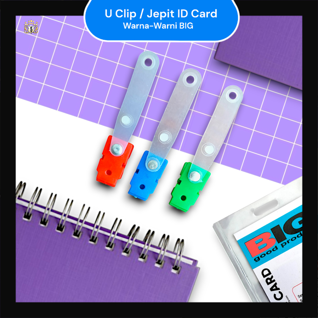 

U Clip BIG / Jepitan Id Card Plastik Warna - Warni Serbaguna