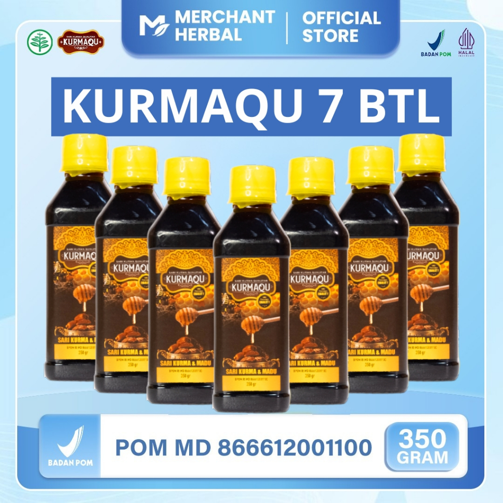 Paket KurmaQu 7 Botol Suplemen Madu Asli dan Sari Kurma Pilihan Sudah Bpom & Halal Merchant Herbal