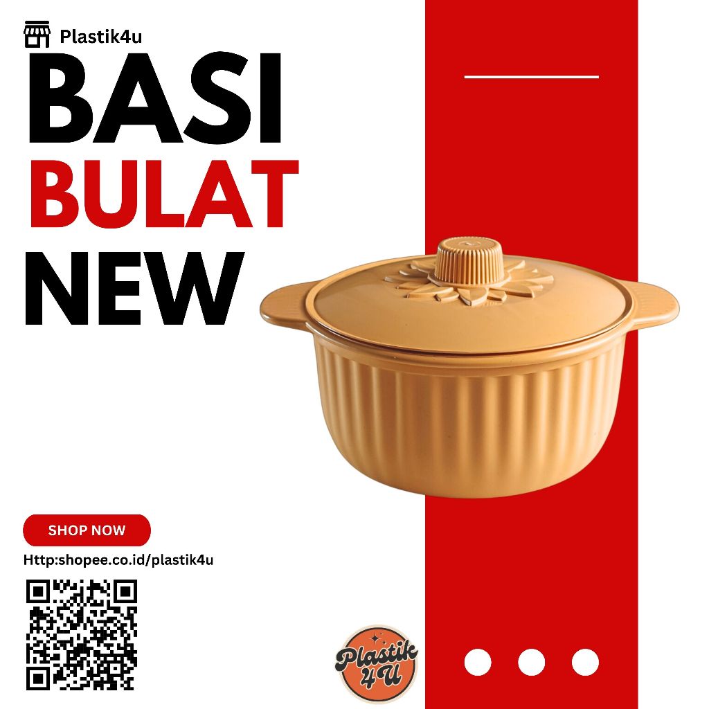 Basi Bulat Besar PlastikTempat Sayur Makanan Wadah Saji Prasmanan Mangkok Sop Plastik BPA Food Grade