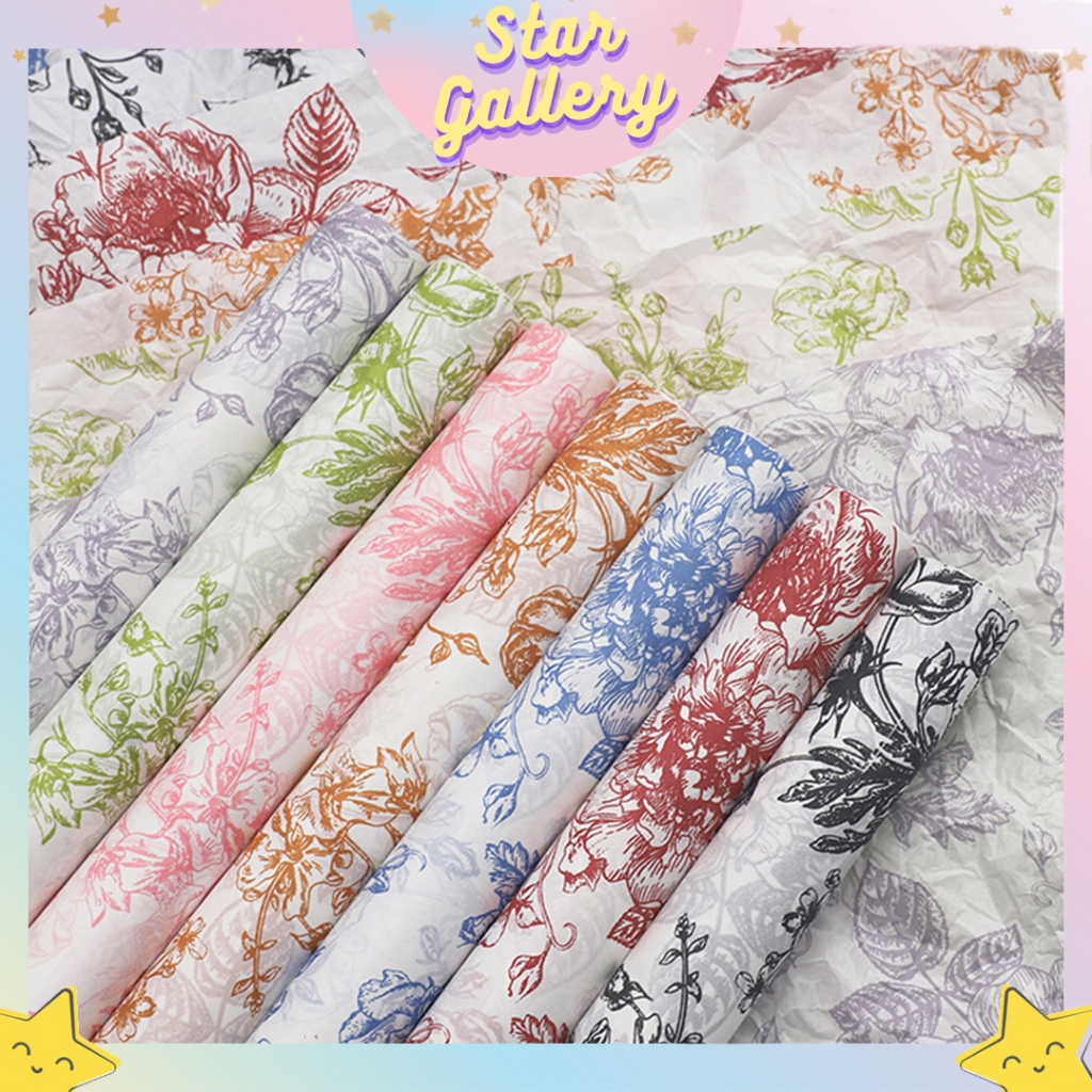 

(20 LEMBAR) Kertas Buket Bunga Kertas Wajik Rose Flower Wrapping Paper Cellophane KB6239