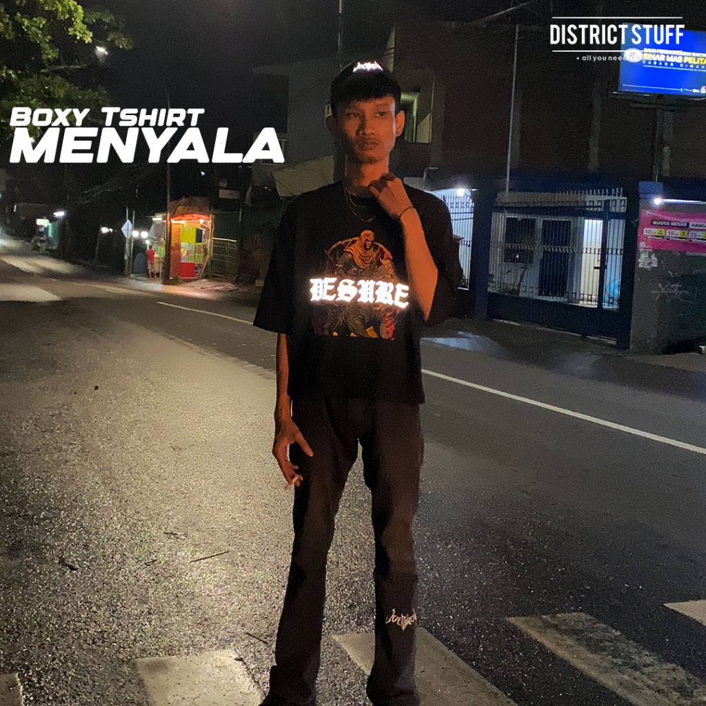 Kaos Boxy Reflektif Desire Tshirt Boxy Menyala Dalam Gelap Pria Wanita Premium