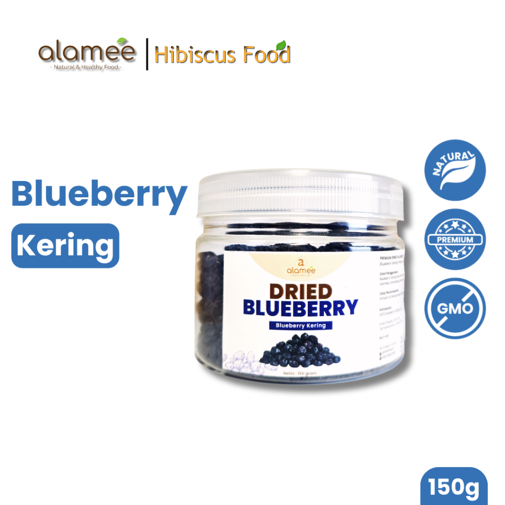 

ALAMEE Blueberry Kering Cemilan Buah Sehat Dried Fruit Blueberry Cemilan Rendah Kalori 150gr fresh and natural