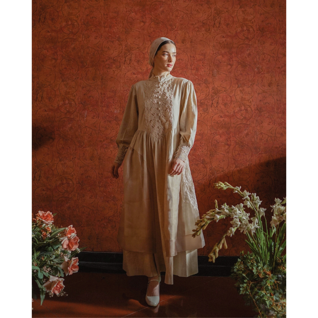 Sausan - Sencia Pastella Dress - Dress Linen Embrodery Premium