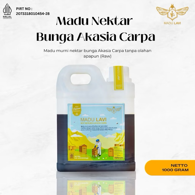 

Madu Lavi Nektar Bunga / Akasia Carpa Madu Murni Raw Honey 1000 gram Grade A 100%