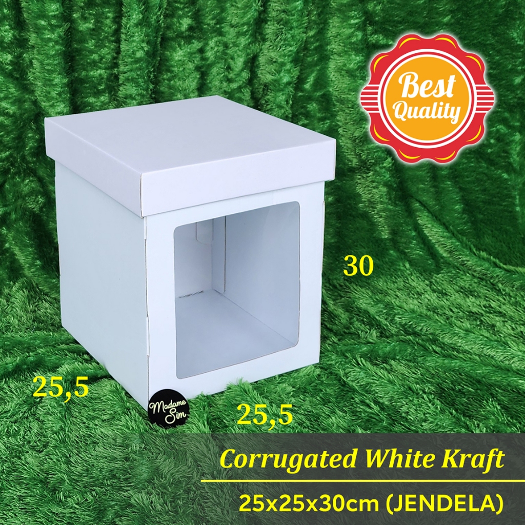 

TALL CAKE BOX - DUS KUE ULANG TAHUN 25x25x30 - JENDELA - WK (ISI : 10 PCS)